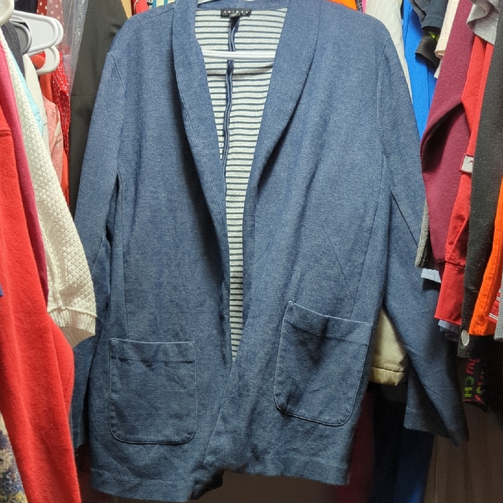 2 for $12 ☀️ Blue Blazer with Striped Lining